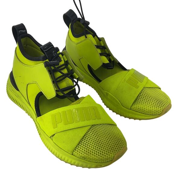 PUMA Fenty Rihanna Women's Neon Green Cutout Sneakers Size 8 Preowned - Picture 1 of 8